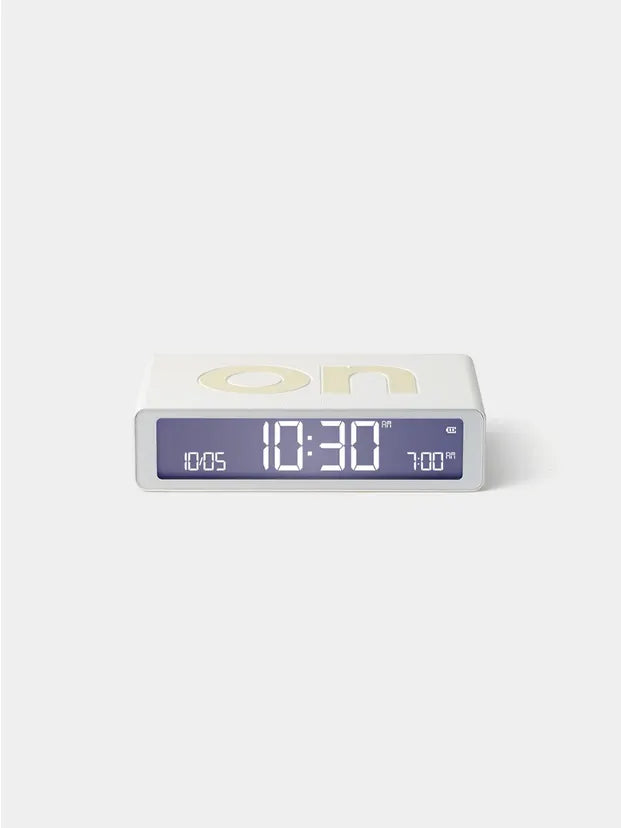 Reveil Flip on/off Lexon blanc