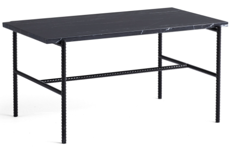 Table marbre noir et pied metal Hay 3