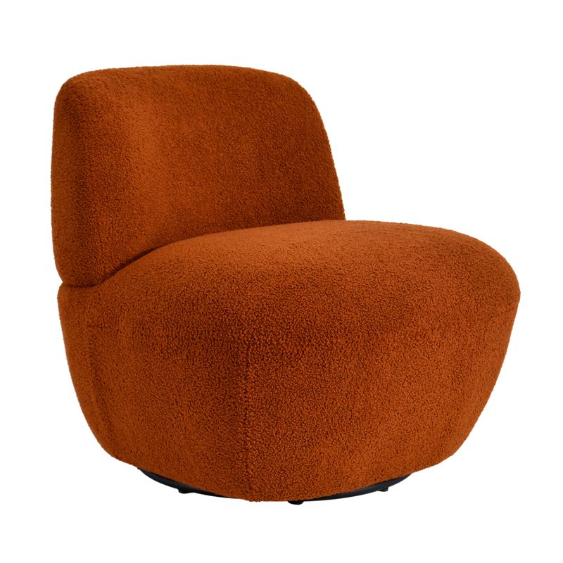 Fauteuil et pouf pivotant à bouclette Zago