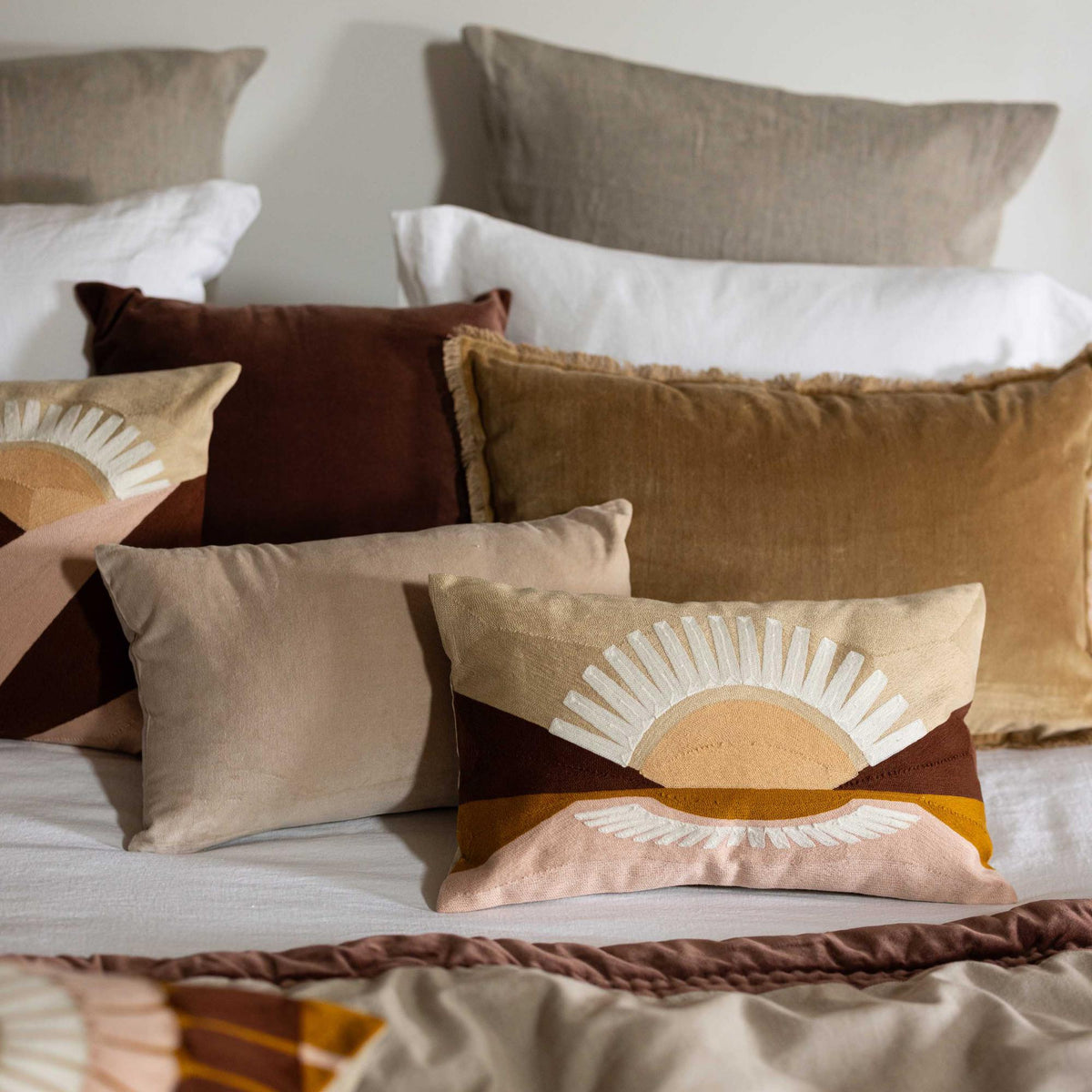Coussin Uni Elise Tabac Vivaraise
