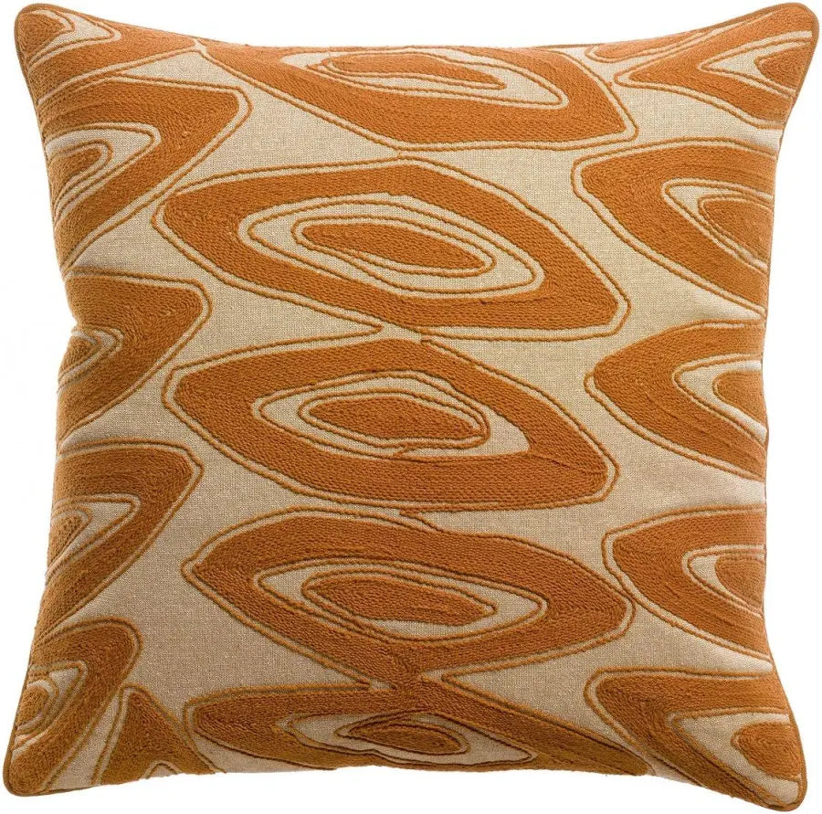 Coussin brodé Leya cuivre Vivaraise