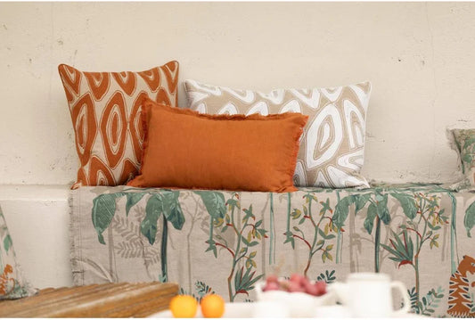 Coussin brodé Leya cuivre Vivaraise